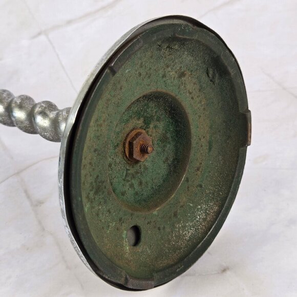 Pair of Vintage Aluminum Taper Candlestick Holders Twisted Body Style - Picture 14 of 14